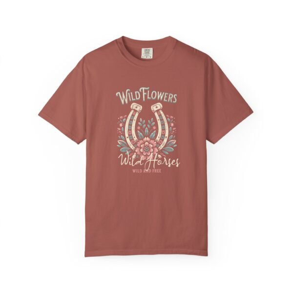 Wild Flowers and Wild Horses Comfort Colors T-Shirt, Unisex Tee, Nature Lover Shirt, Horse Lover Gift, Floral Graphic Tee - Image 70