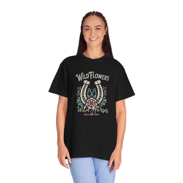 Wild Flowers and Wild Horses Comfort Colors T-Shirt, Unisex Tee, Nature Lover Shirt, Horse Lover Gift, Floral Graphic Tee - Image 48