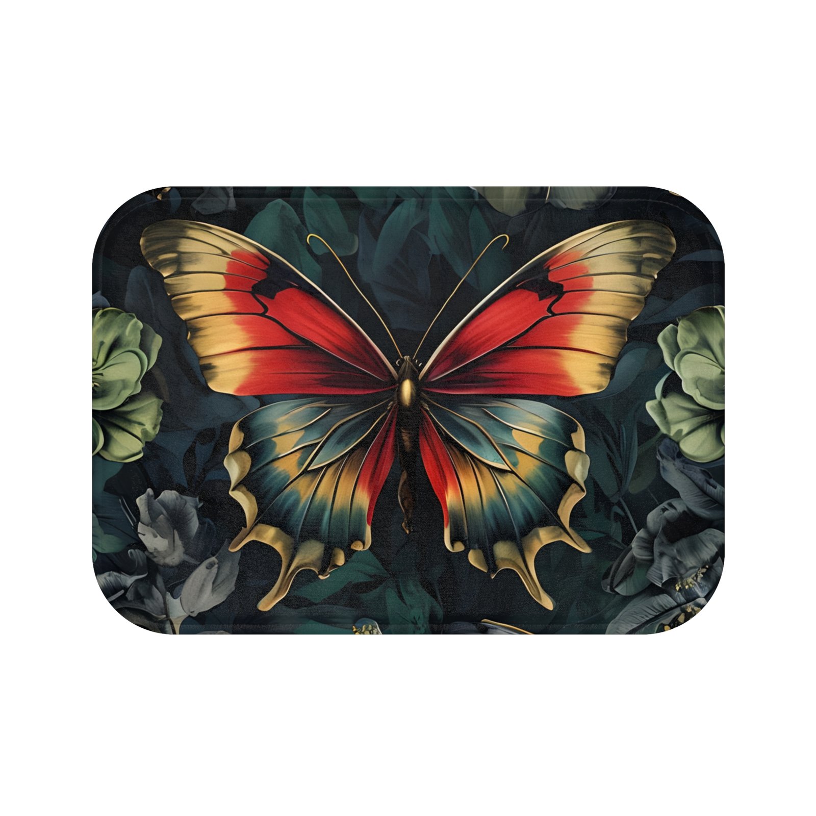 Butterfly Bath Mat, Floral Bathroom Rug, Butterfly Decor, Non-Slip Bath Mat, Butterfly Theme Home Decor - Image 5