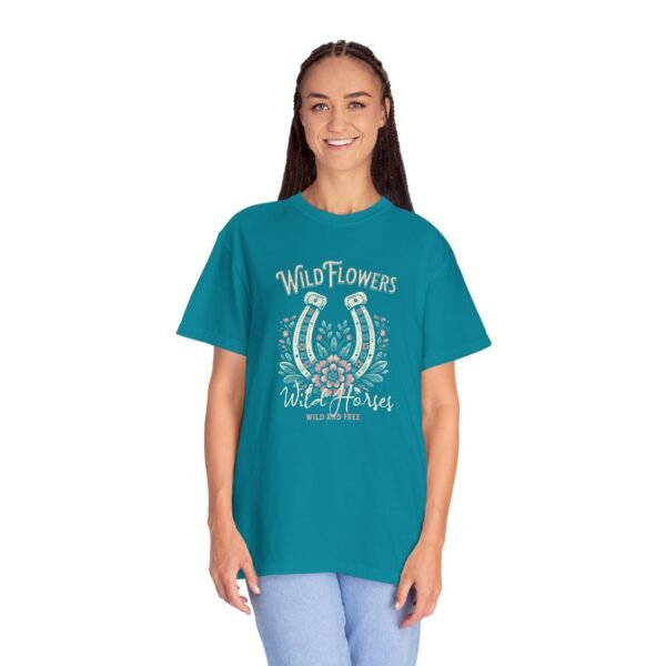 Wild Flowers and Wild Horses Comfort Colors T-Shirt, Unisex Tee, Nature Lover Shirt, Horse Lover Gift, Floral Graphic Tee - Image 33