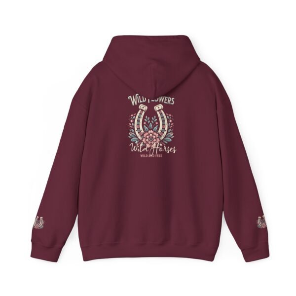 Horseshoe Wildflower Horse Unisex Hoodie, Gildan Soft Sweatshirt, Nature Lover Gift, Floral Animal Sweatshirt, Boho Horse Hoodie - Image 10