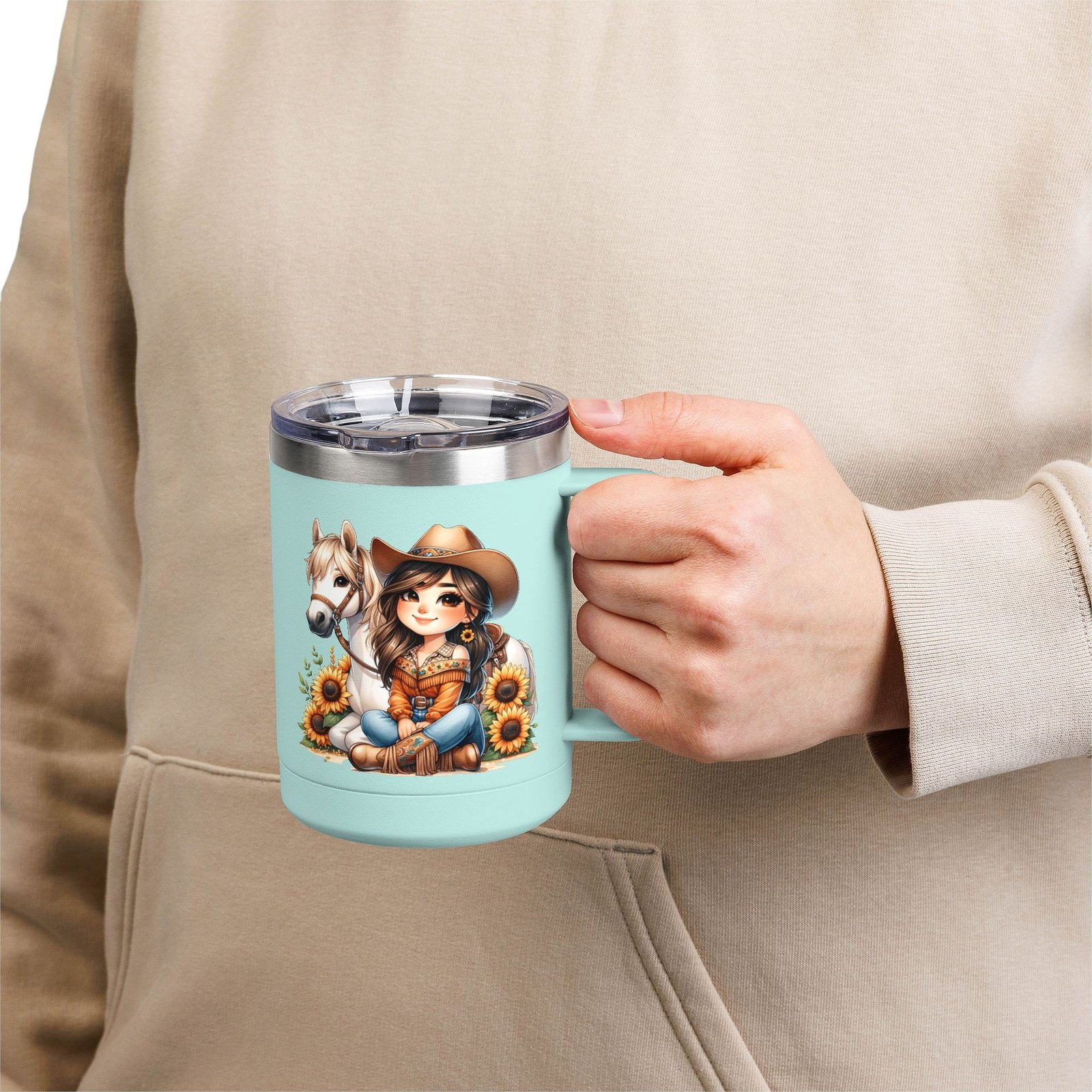 Cowgirl Sunflower Horse Coffee Mug Tumbler - Western Style Rustic Drinkware, Country Gift, Kitchen Decor, Cowgirl Lover Gift, Country Chic - Image 50