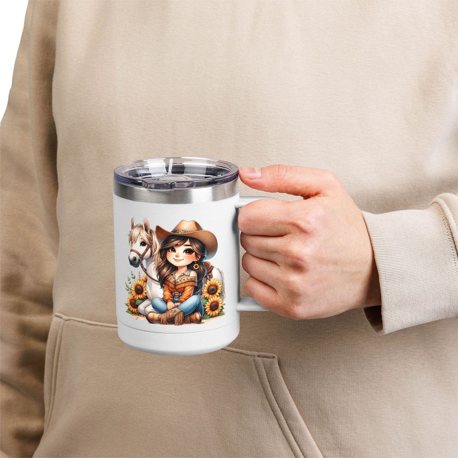 Cowgirl Sunflower Horse Coffee Mug Tumbler - Western Style Rustic Drinkware, Country Gift, Kitchen Decor, Cowgirl Lover Gift, Country Chic - Image 10