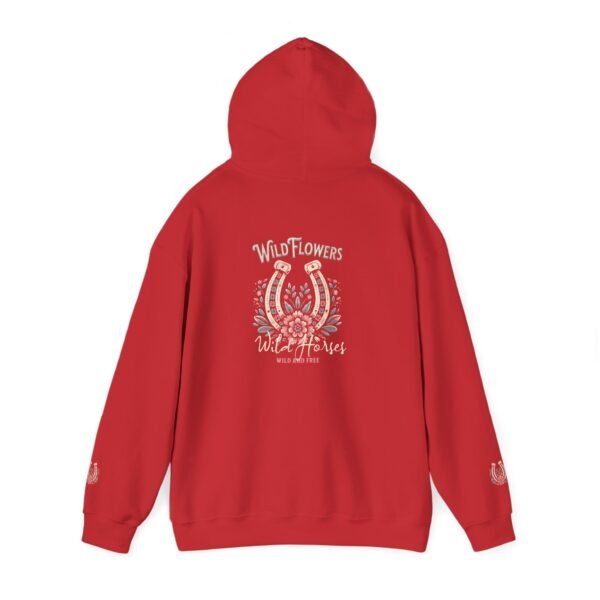 Horseshoe Wildflower Horse Unisex Hoodie, Gildan Soft Sweatshirt, Nature Lover Gift, Floral Animal Sweatshirt, Boho Horse Hoodie - Image 55