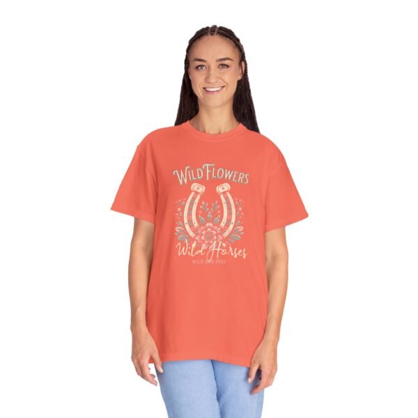 Wild Flowers and Wild Horses Comfort Colors T-Shirt, Unisex Tee, Nature Lover Shirt, Horse Lover Gift, Floral Graphic Tee - Image 8