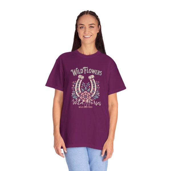 Wild Flowers and Wild Horses Comfort Colors T-Shirt, Unisex Tee, Nature Lover Shirt, Horse Lover Gift, Floral Graphic Tee - Image 68