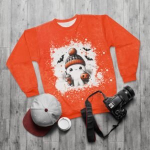 Halloween Ghost Unisex Sweatshirt, Cute Trick-or-Treating Ghost, Cozy Autumn Vibes, Spooky Halloween Sweatshirt, Pumpkin Patch Comfort Wear,