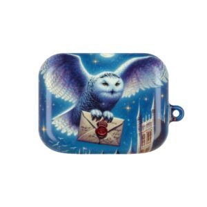 Owl Mail AirPod Case, Harry Potter Inspired AirPods Holder, Enchanted Owl and Castle Design, Magical AirPods Pro Case, Wizarding Wireless