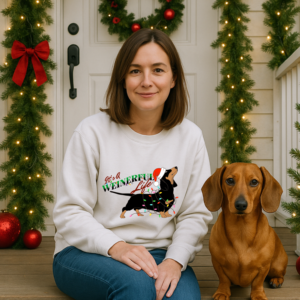 Dachshund Christmas Sweatshirt, Wiener Dog Holiday Jumper, Festive Animal Lover Gift, Cute K-9 Xmas Sweater, Funny Dog Owner Apparel