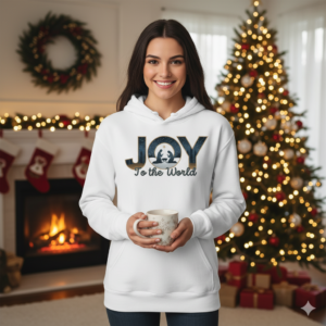 Christmas Nativity Joy Hoodie, Christian Holiday Sweatshirt, Cozy Christmas Clothing, bella+canvas