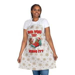 Christmas Apron, Holiday Baking Attire, Funny Nurse Gift, Festive Kitchen Wear, Gingerbread Cookie Decor, Kitchen Party Supplies, Baking