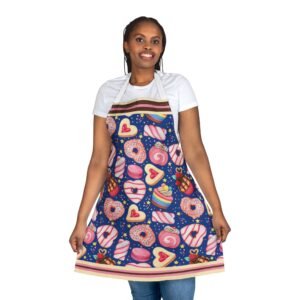 Apron, Sweet Treats Delight Apron, Colorful Baking Kitchen Wear, Playful Bakery Chef Apron, Donut Lover Cooking Apron, Baked Goods Apron,