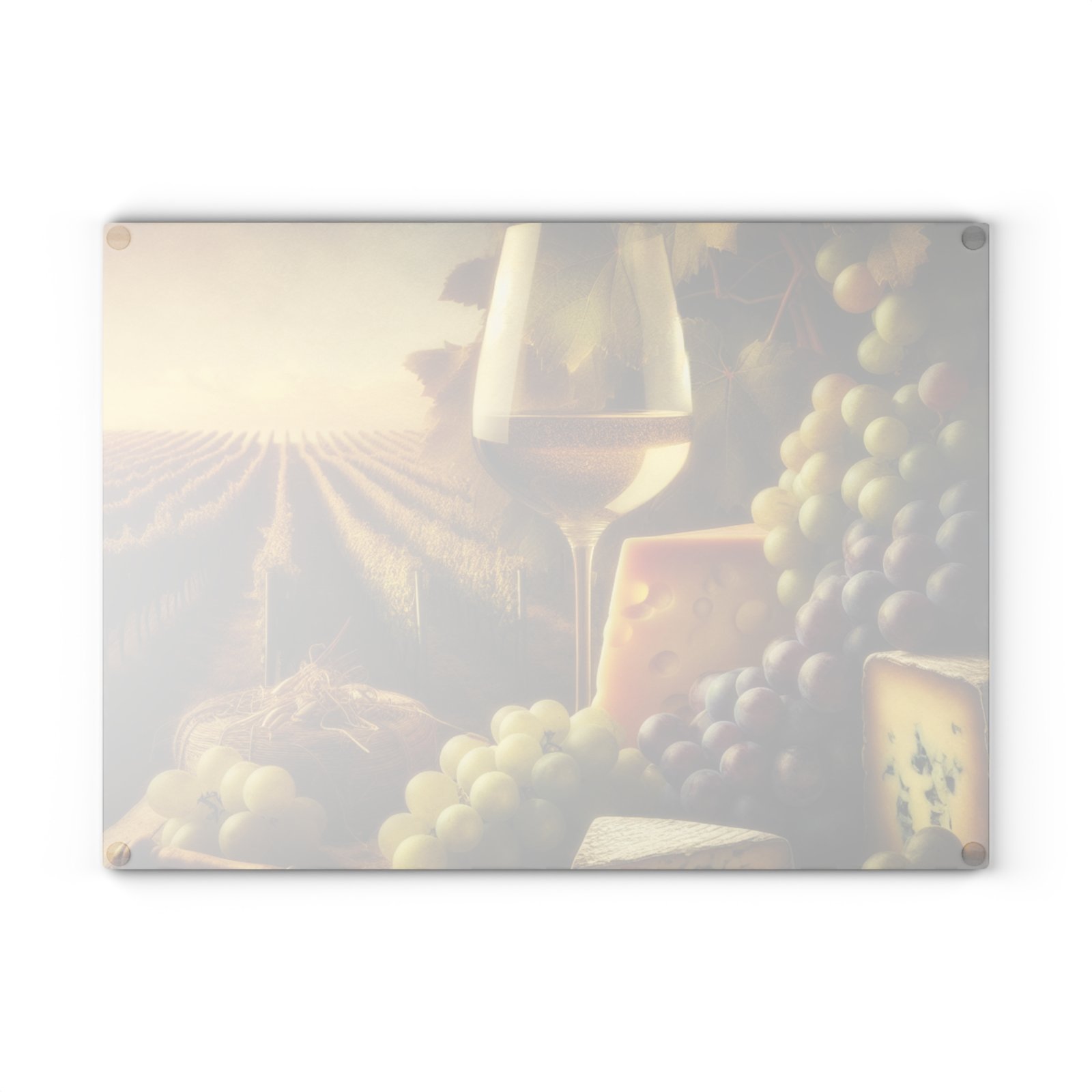 Vineyard Sunset Wine and Cheese Glass Cutting Board | Scenic Serving Platter - Image 6