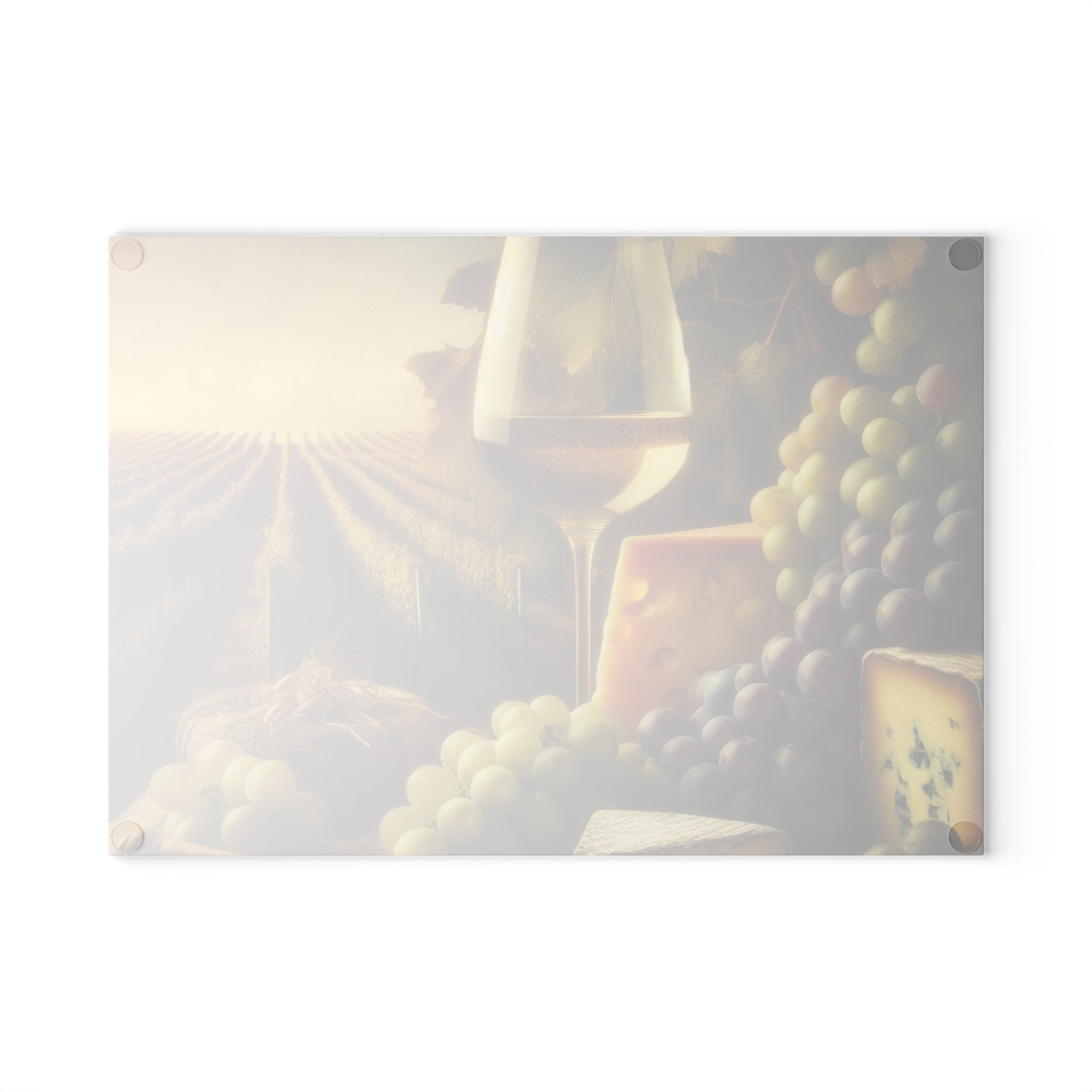 Vineyard Sunset Wine and Cheese Glass Cutting Board | Scenic Serving Platter - Image 3