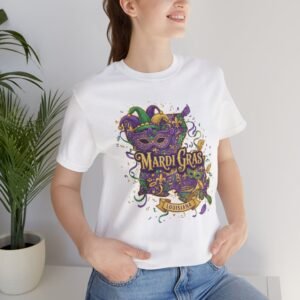 Louisiana Mardi Gras State Silhouette T-Shirt | Purple Green Gold