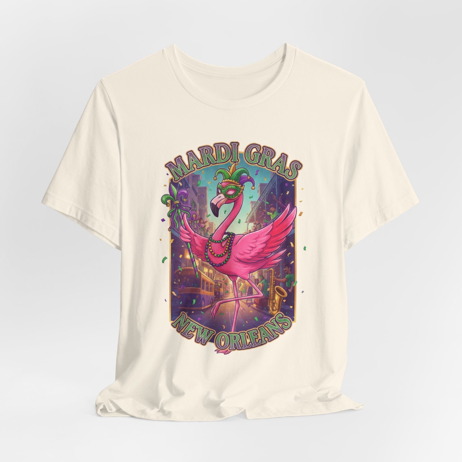 Mardi Gras Flamingo New Orleans Tee NOLA Carnival Parade Shirt - Image 34