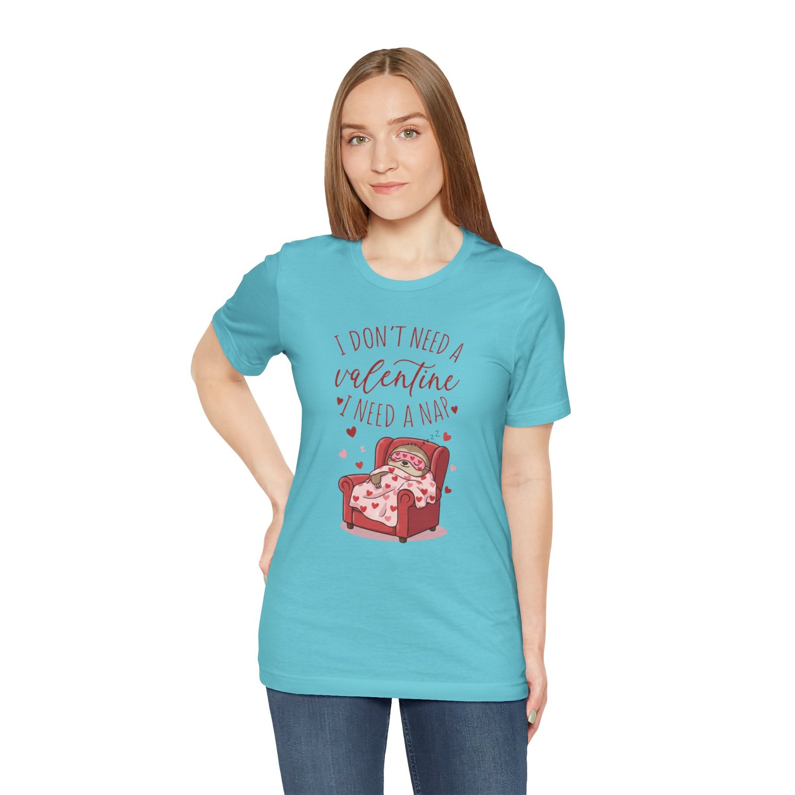 I Dont need a Valentine I need a nap Tshirt sloth Valentine tee - Image 90