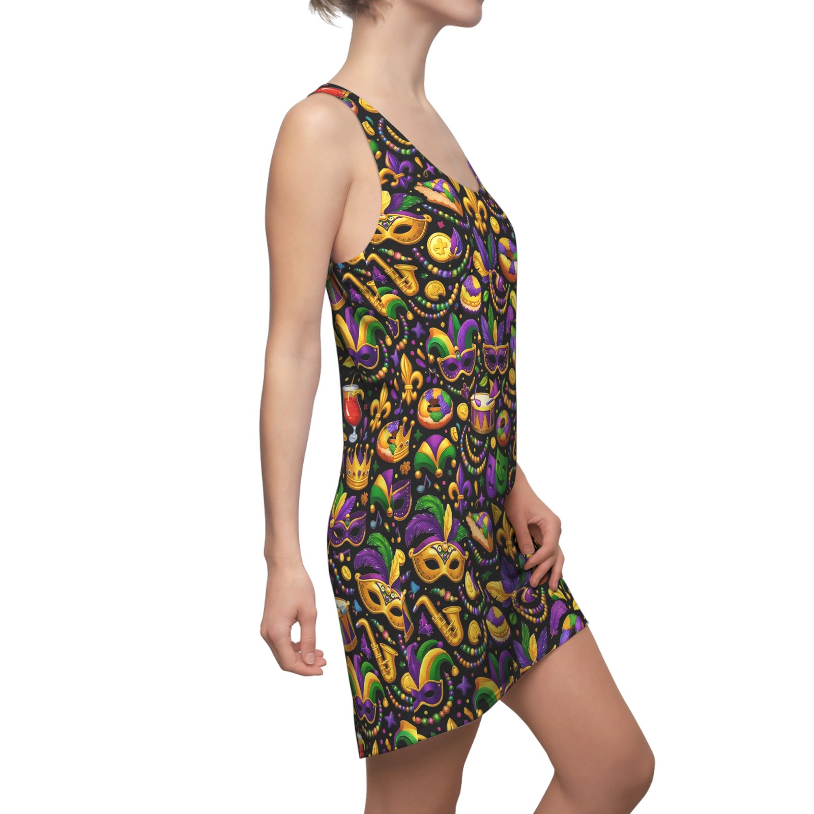 Mardi Gras Women's Cut & Sew Racerback Dress - Image 6