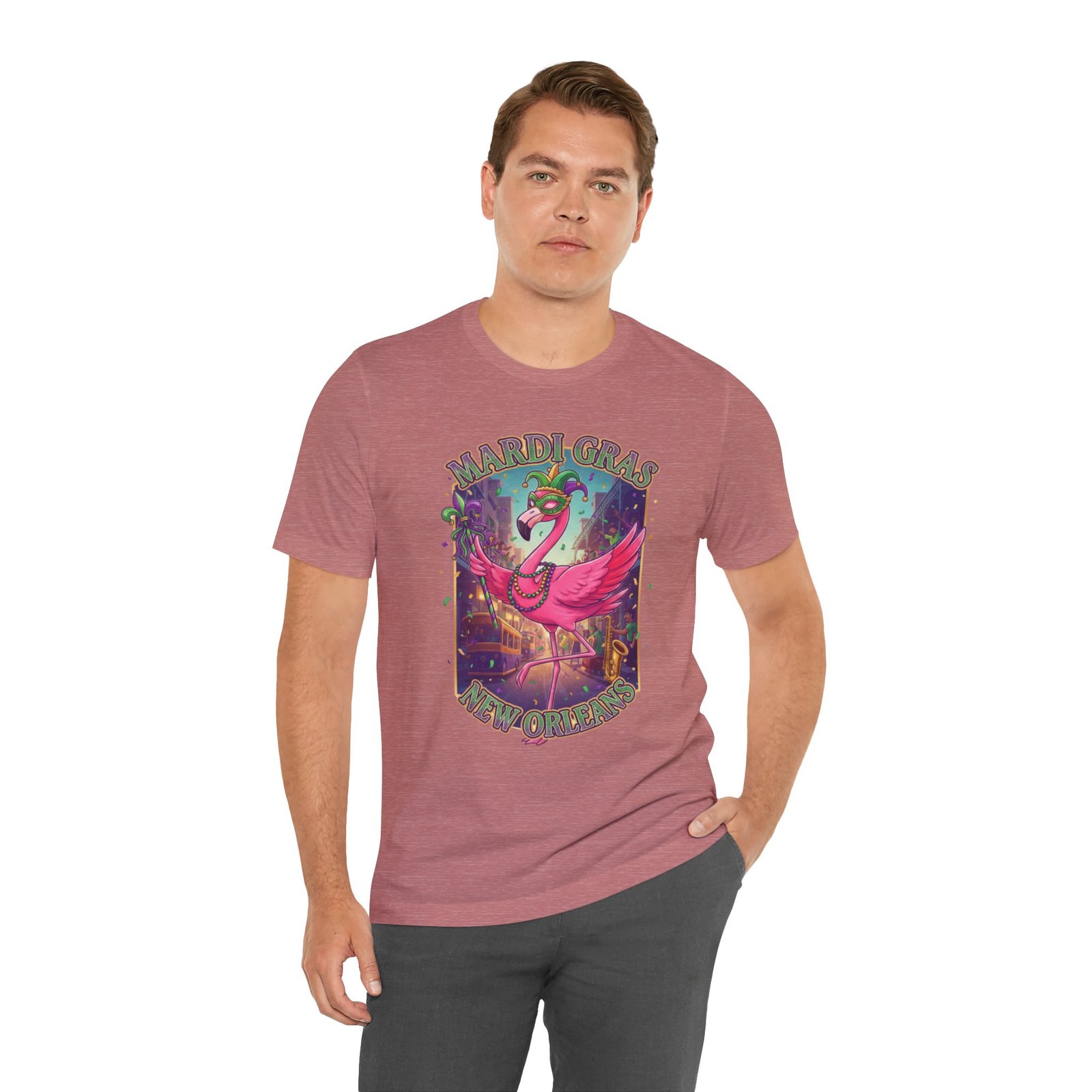 Mardi Gras Flamingo New Orleans Tee NOLA Carnival Parade Shirt - Image 17