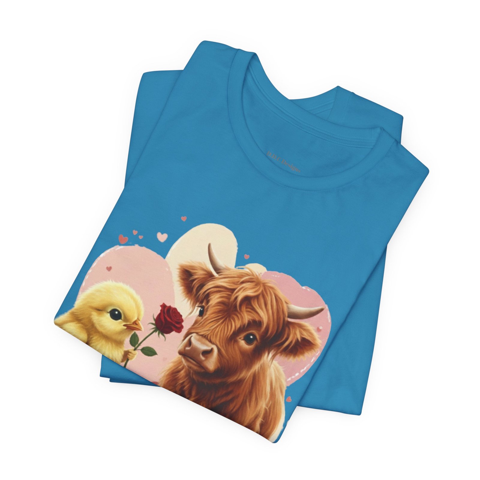 My Valentine Highland Cow and Chick Tee Valentine Shirt - Image 48