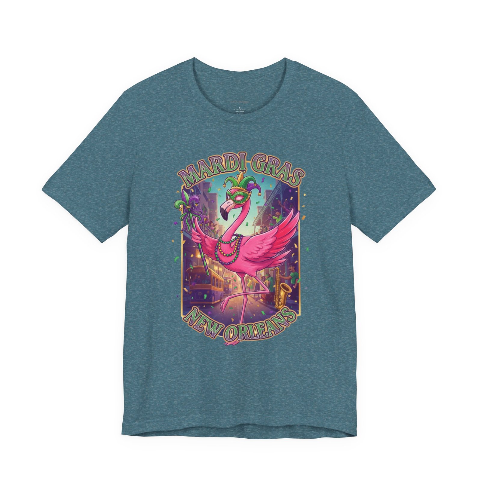 Mardi Gras Flamingo New Orleans Tee NOLA Carnival Parade Shirt - Image 121