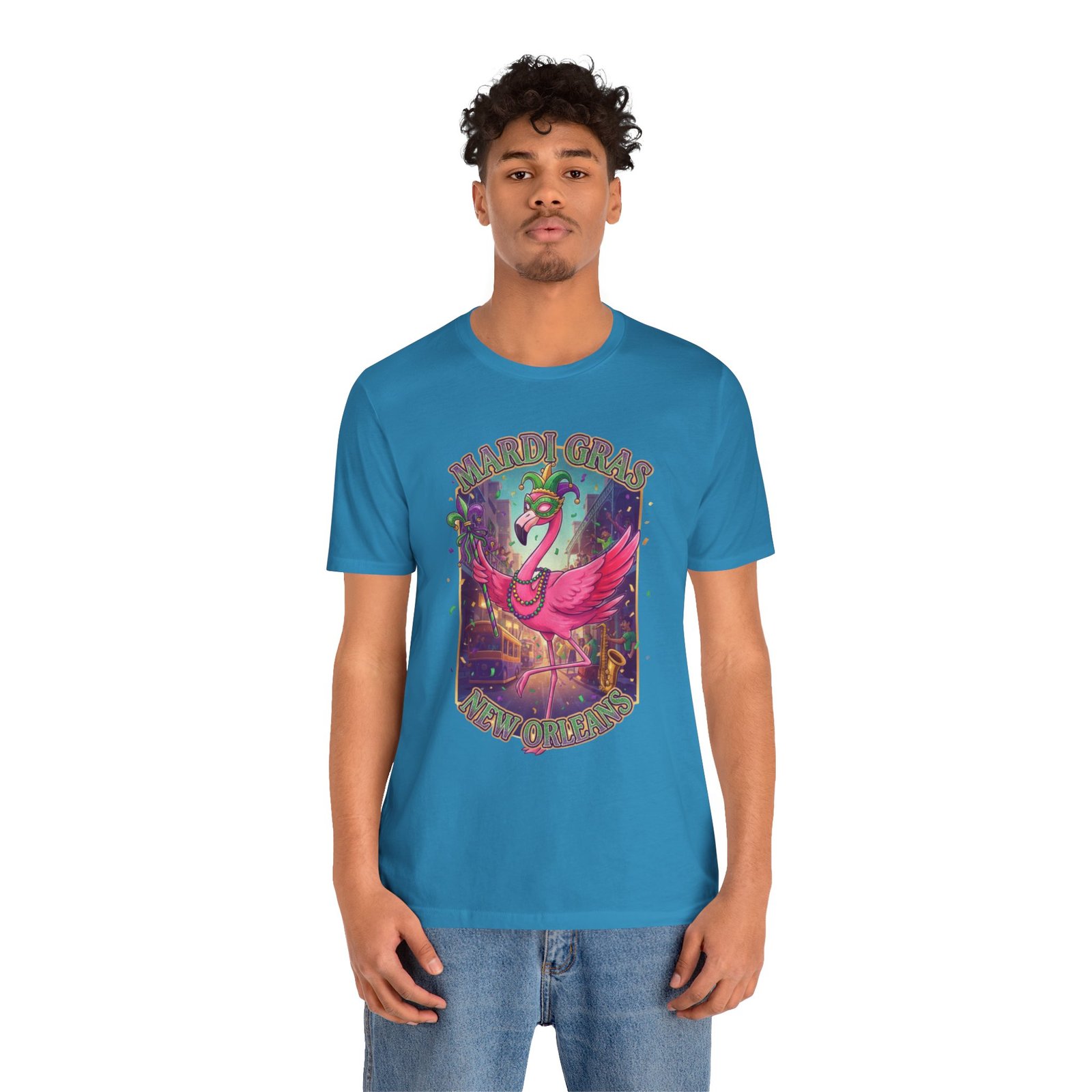 Mardi Gras Flamingo New Orleans Tee NOLA Carnival Parade Shirt - Image 99