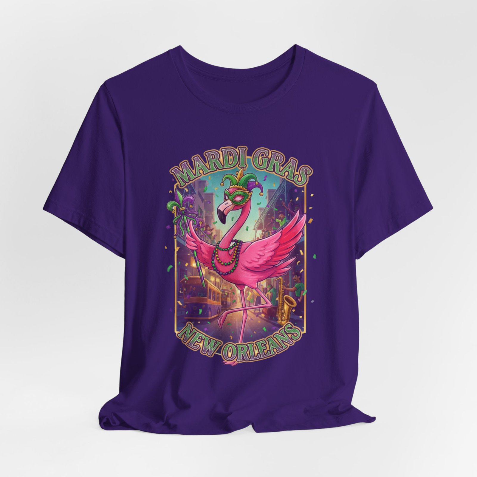 Mardi Gras Flamingo New Orleans Tee NOLA Carnival Parade Shirt - Image 144