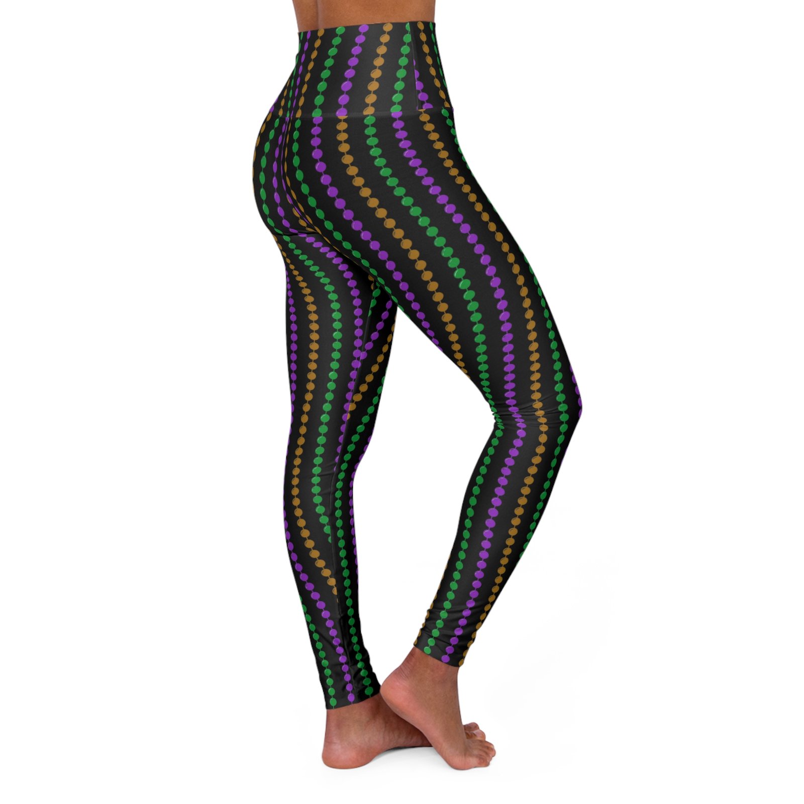 Mardi Gras High Waisted Yoga Leggings - Image 4