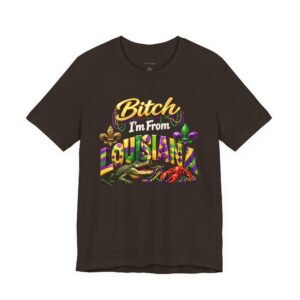 Bitch Im From Louisiana Tee Alligator Crawfish Mardi Gras Beads