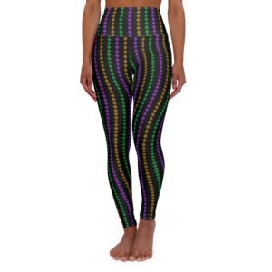 Mardi Gras High Waisted Yoga Leggings
