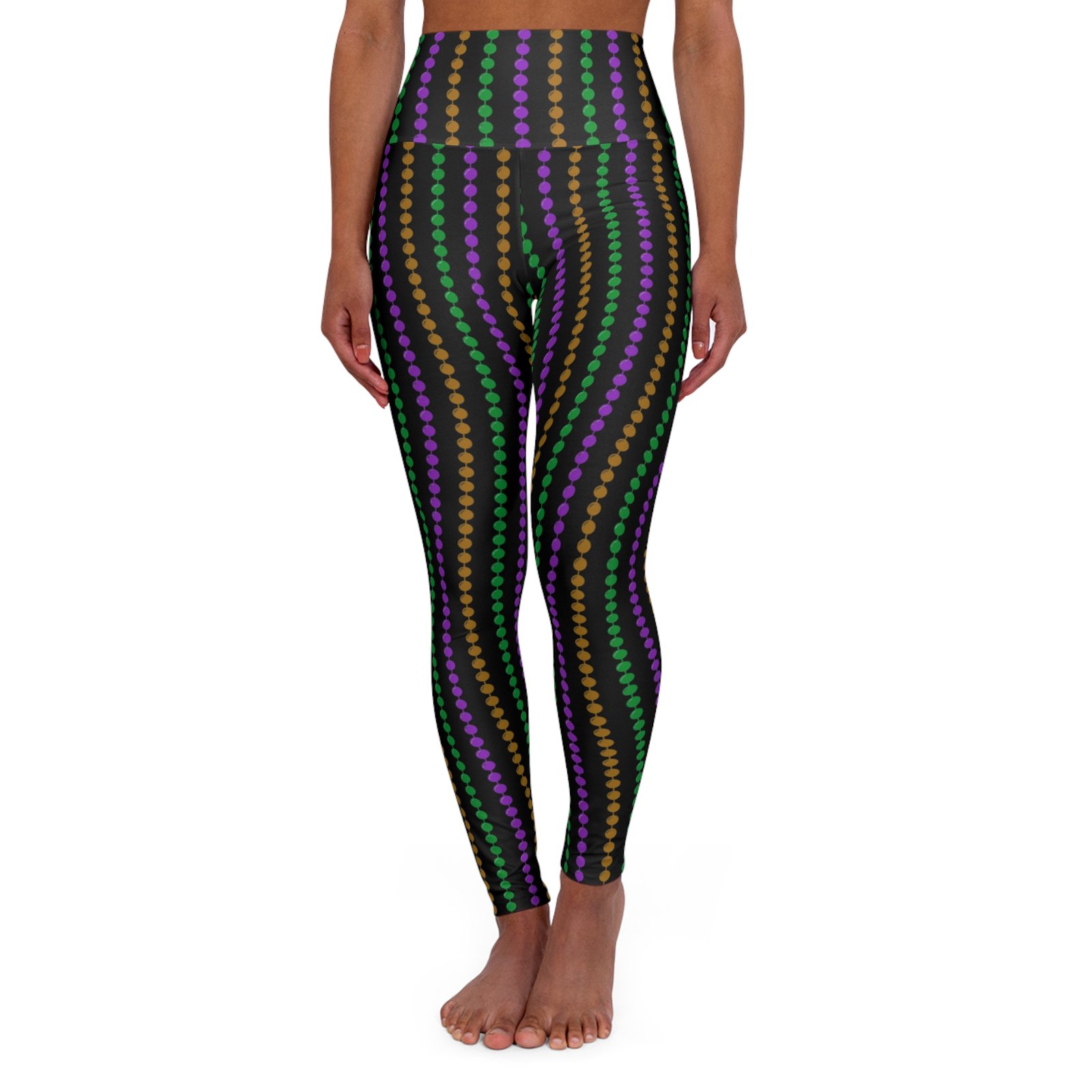 Mardi Gras High Waisted Yoga Leggings
