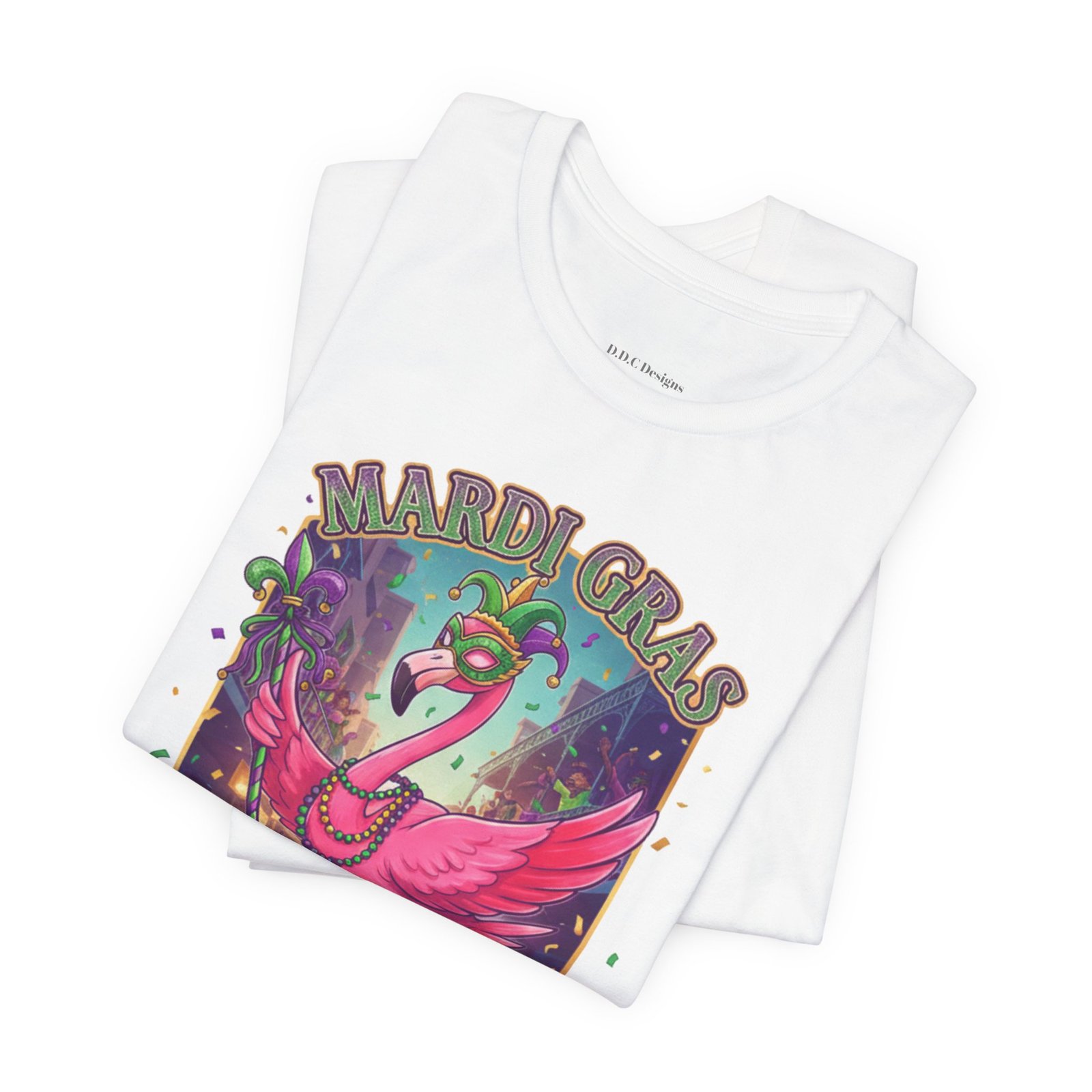 Mardi Gras Flamingo New Orleans Tee NOLA Carnival Parade Shirt - Image 4