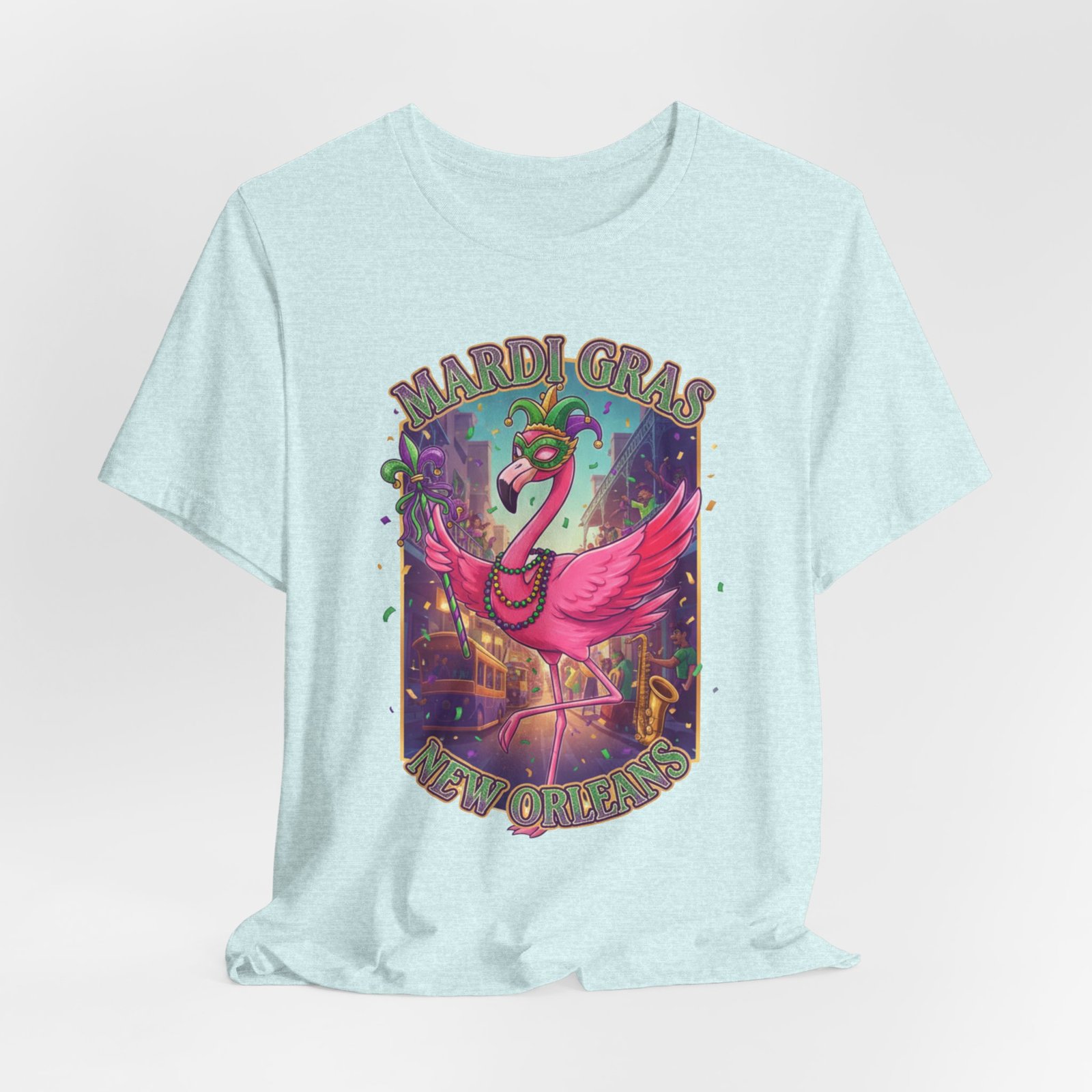 Mardi Gras Flamingo New Orleans Tee NOLA Carnival Parade Shirt - Image 84