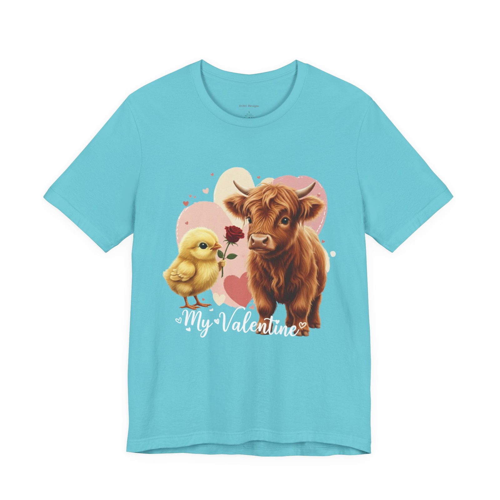 My Valentine Highland Cow and Chick Tee Valentine Shirt - Image 55