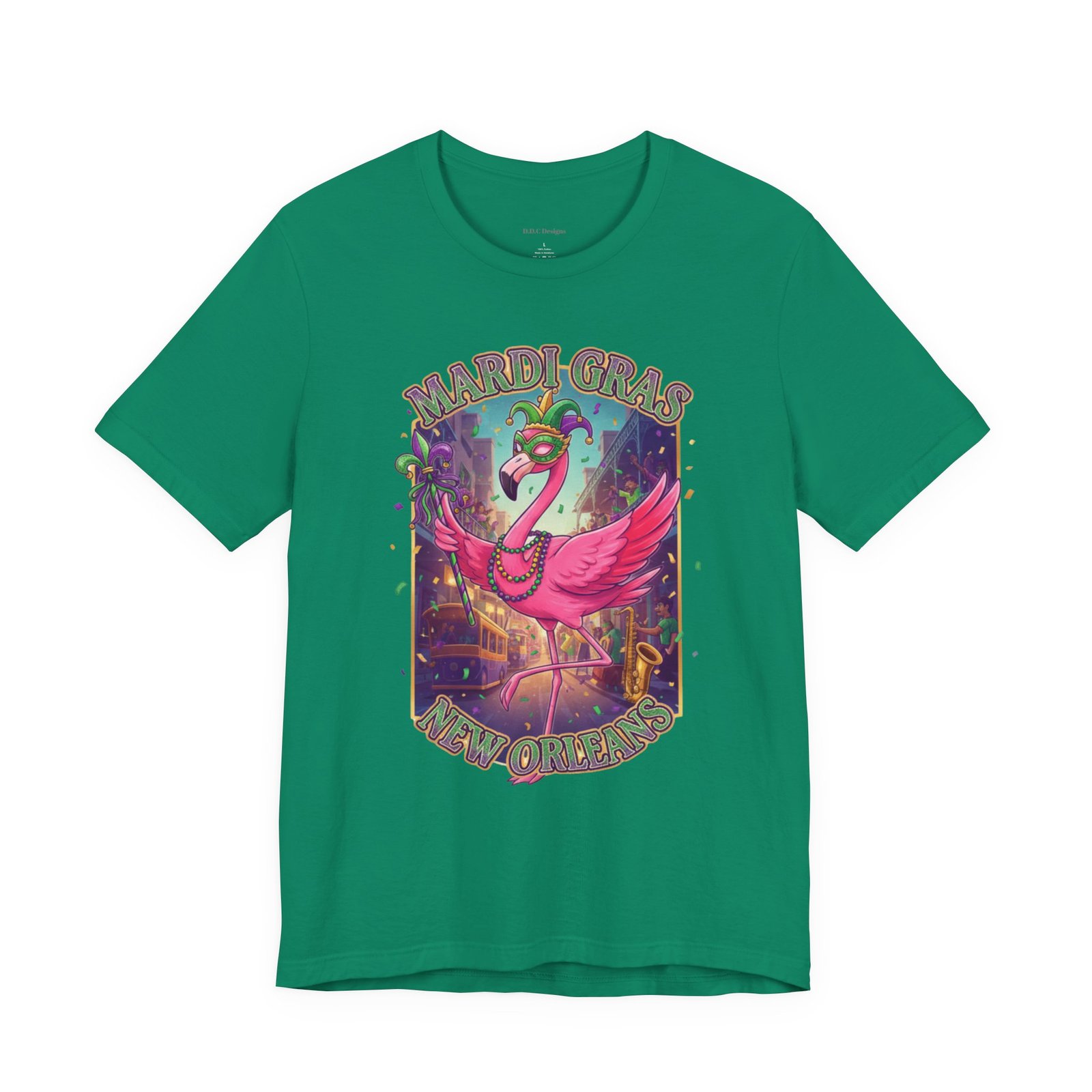 Mardi Gras Flamingo New Orleans Tee NOLA Carnival Parade Shirt - Image 61