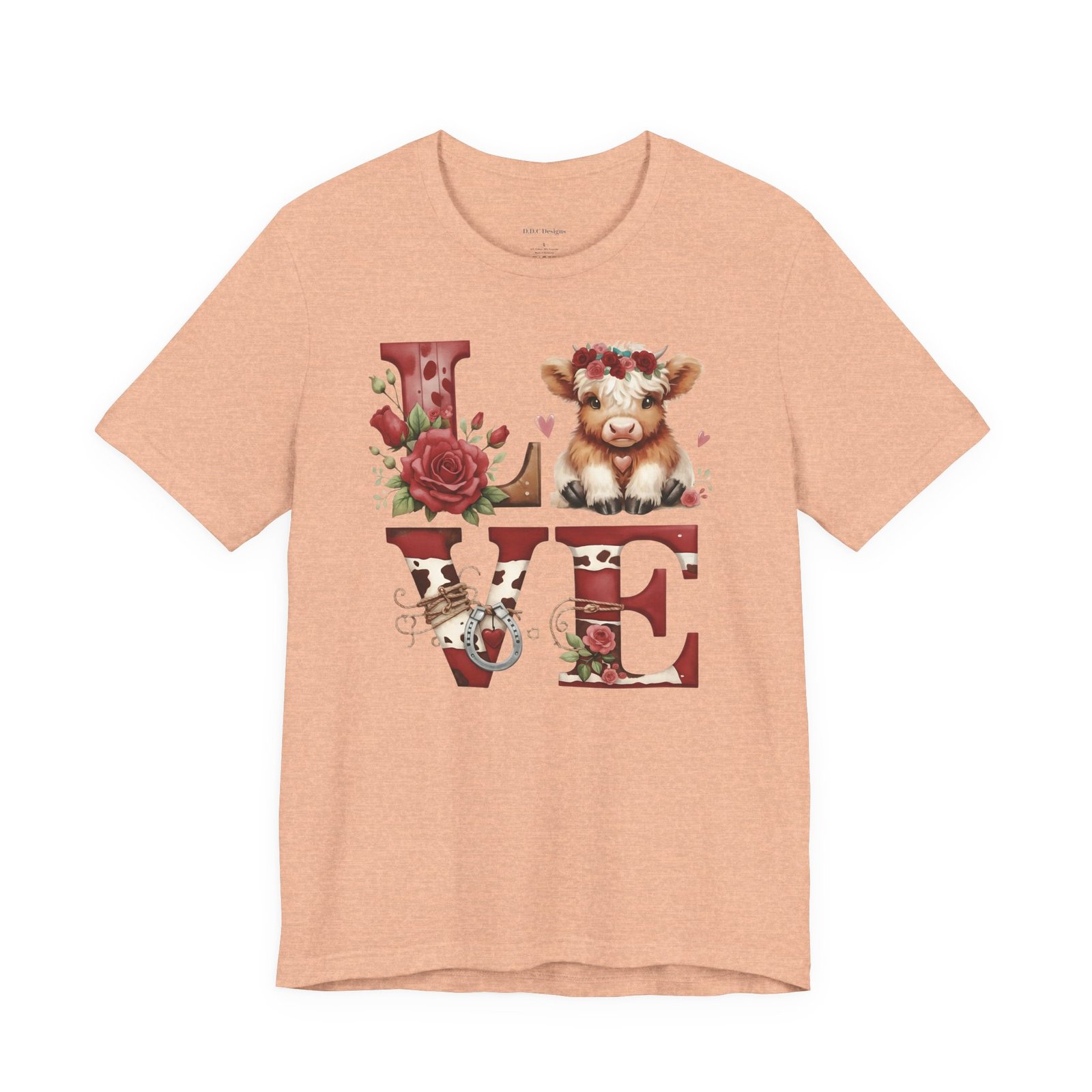 Western Valentine Highland Cow love valentine Tee - Image 49