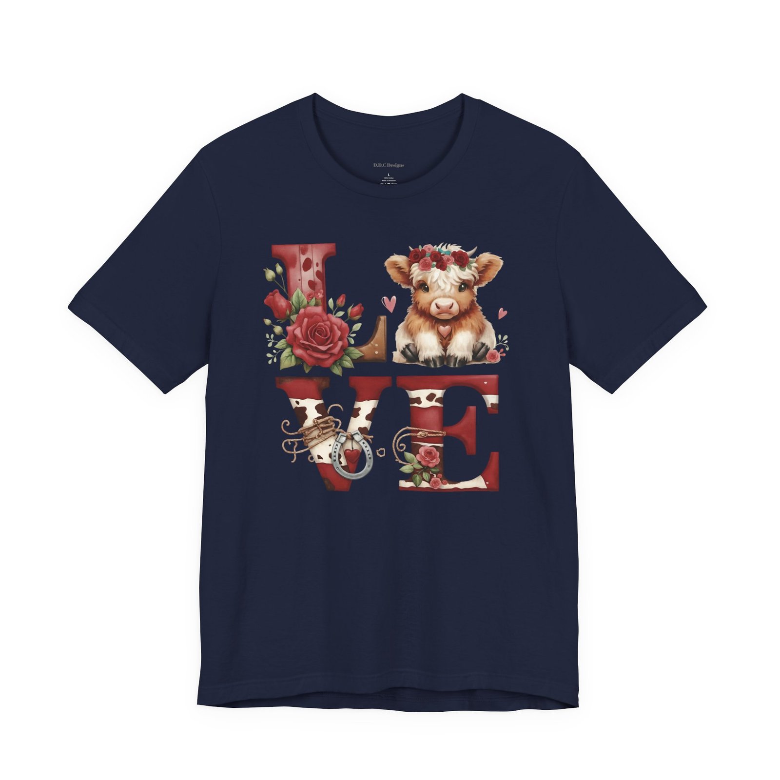 Western Valentine Highland Cow love valentine Tee - Image 65