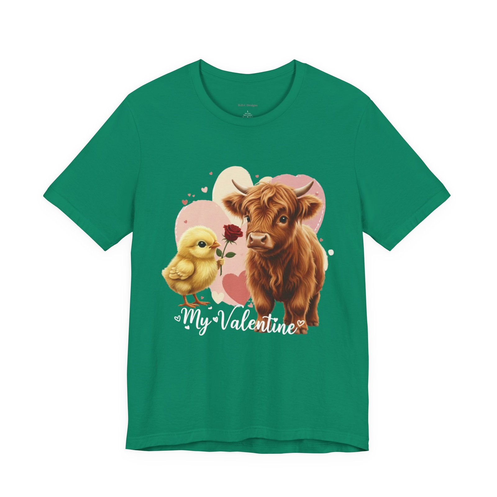 My Valentine Highland Cow and Chick Tee Valentine Shirt - Image 28
