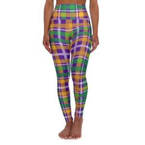 Mardi Gras plaid leggings