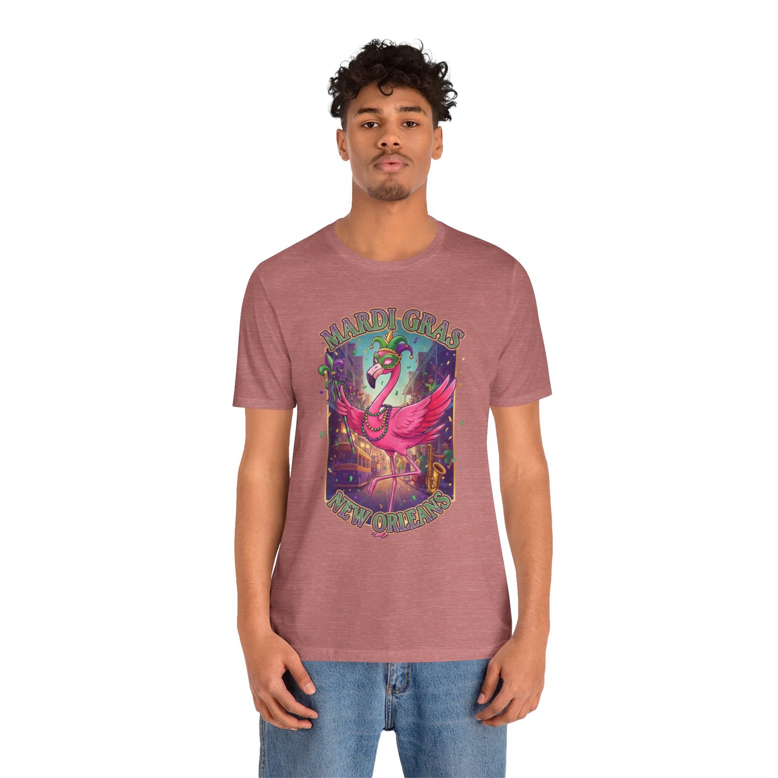 Mardi Gras Flamingo New Orleans Tee NOLA Carnival Parade Shirt - Image 19