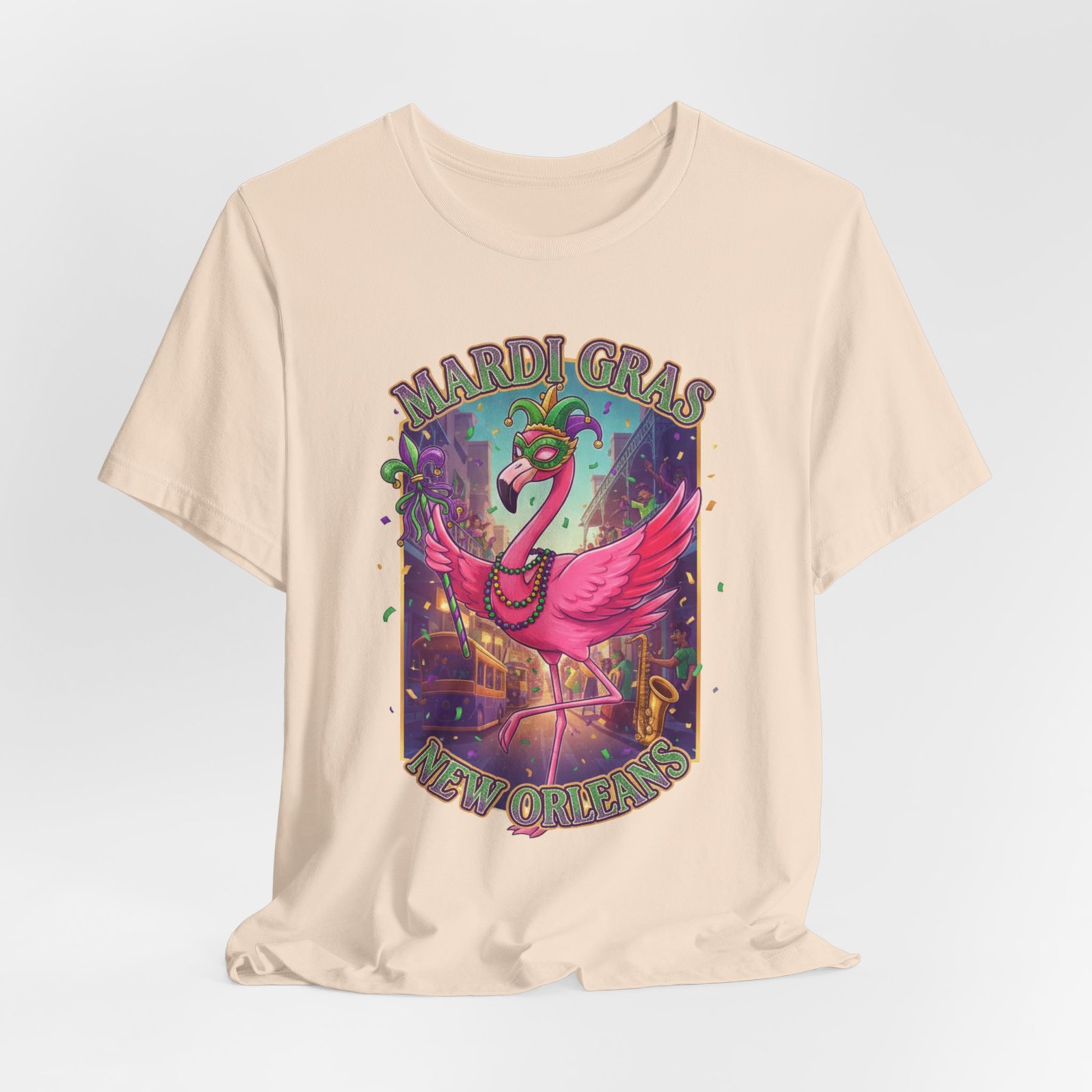 Mardi Gras Flamingo New Orleans Tee NOLA Carnival Parade Shirt - Image 44