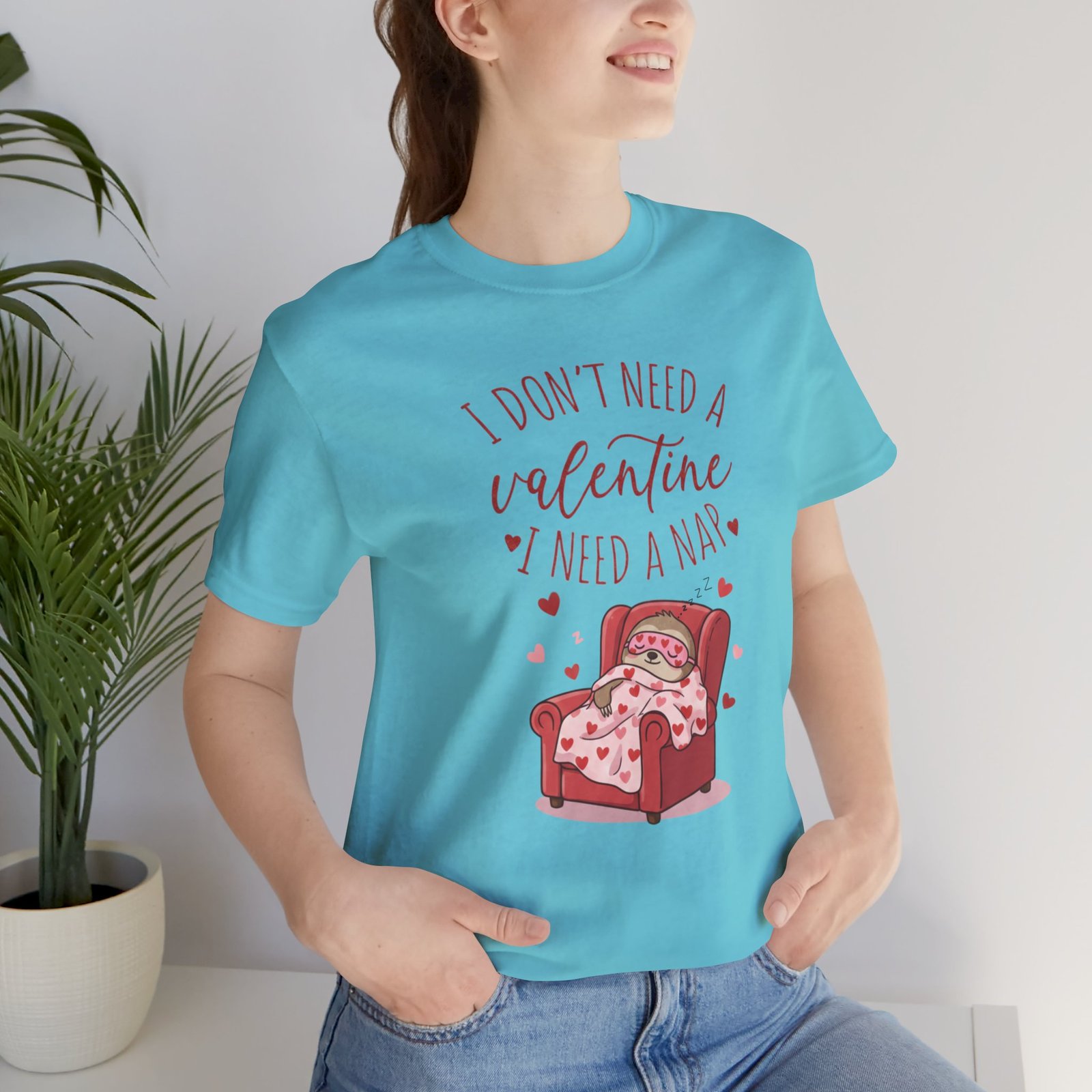 I Dont need a Valentine I need a nap Tshirt sloth Valentine tee - Image 87