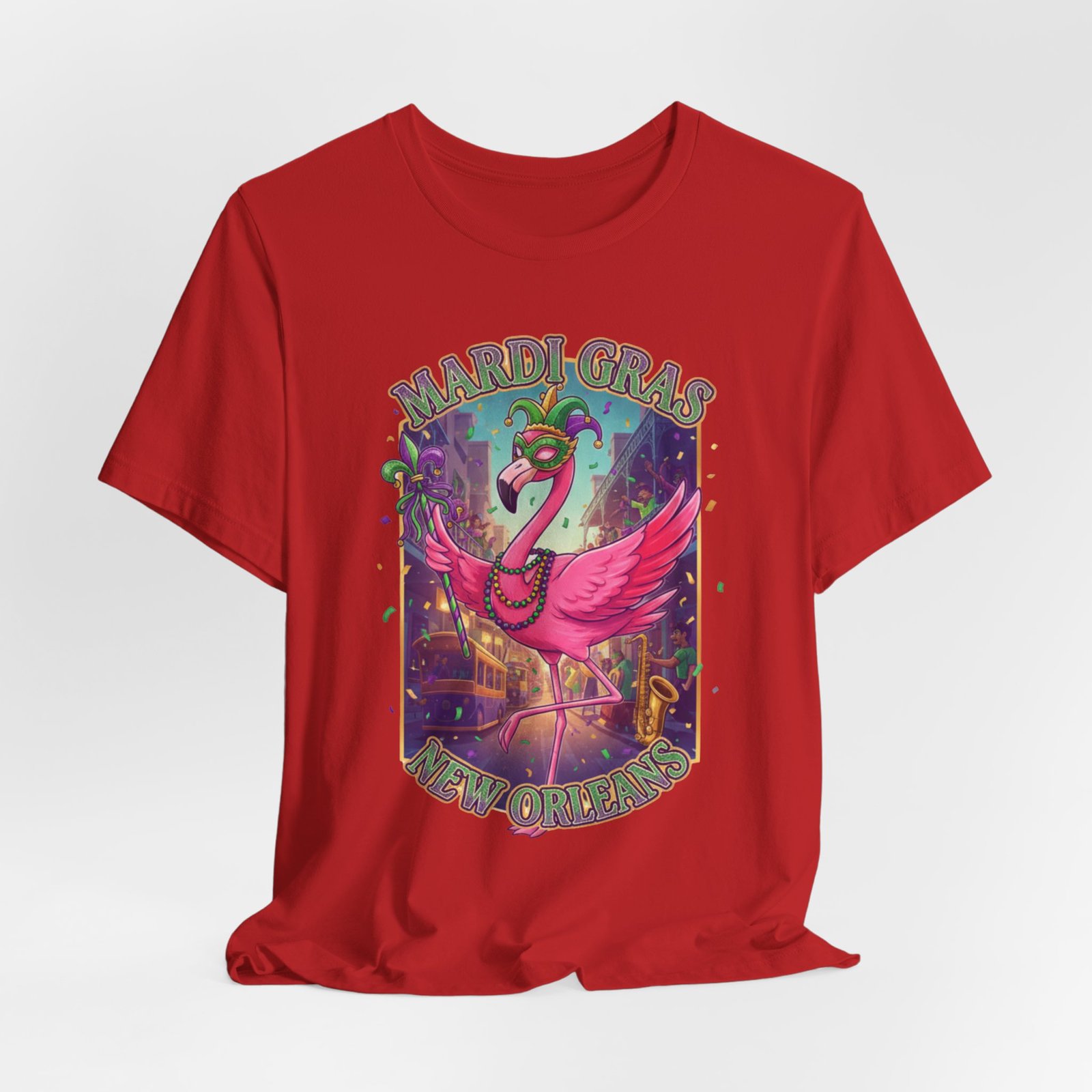 Mardi Gras Flamingo New Orleans Tee NOLA Carnival Parade Shirt - Image 184