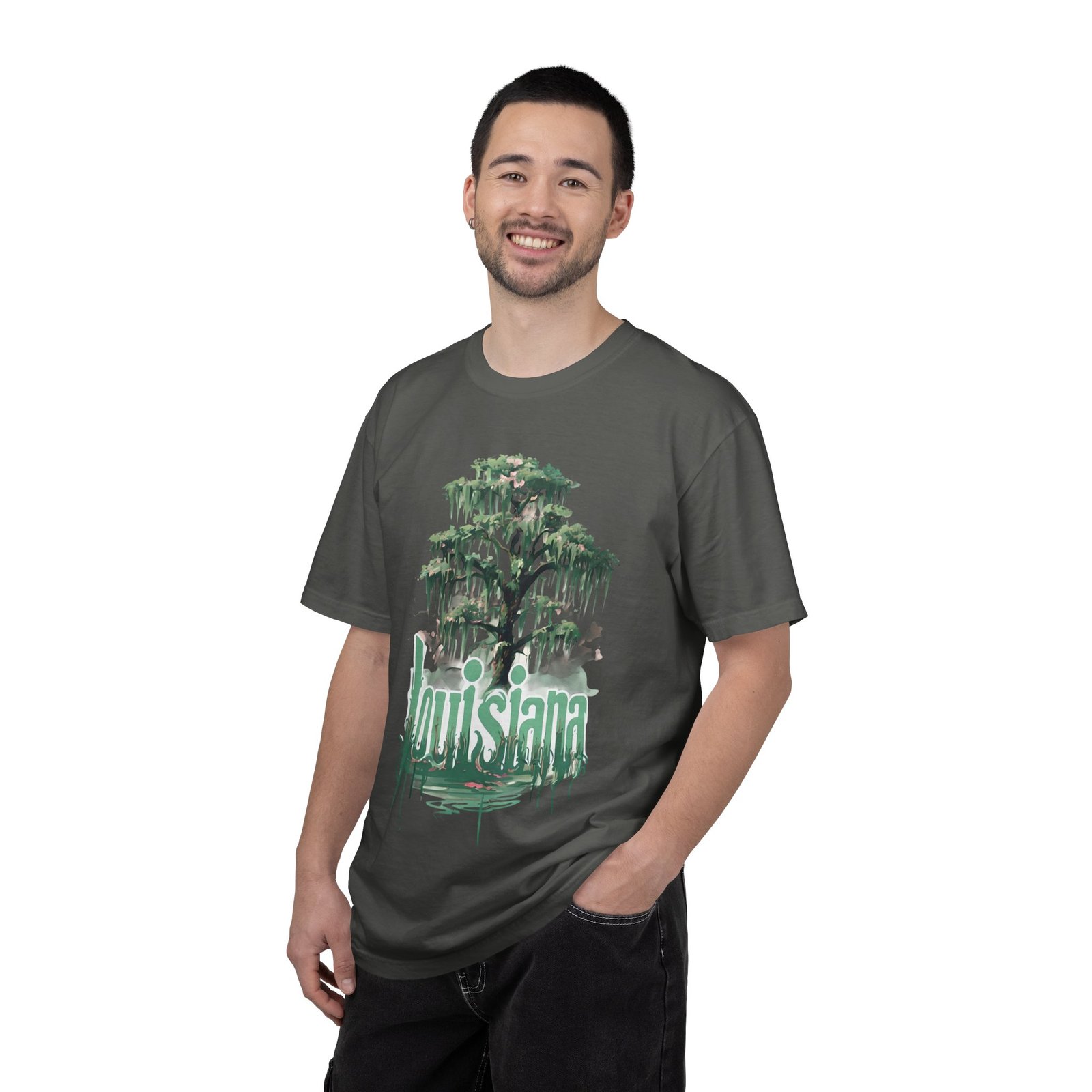 Cypress Tree Louisiana Tee | Swamp Moss Graphic T-shirt - Image 12