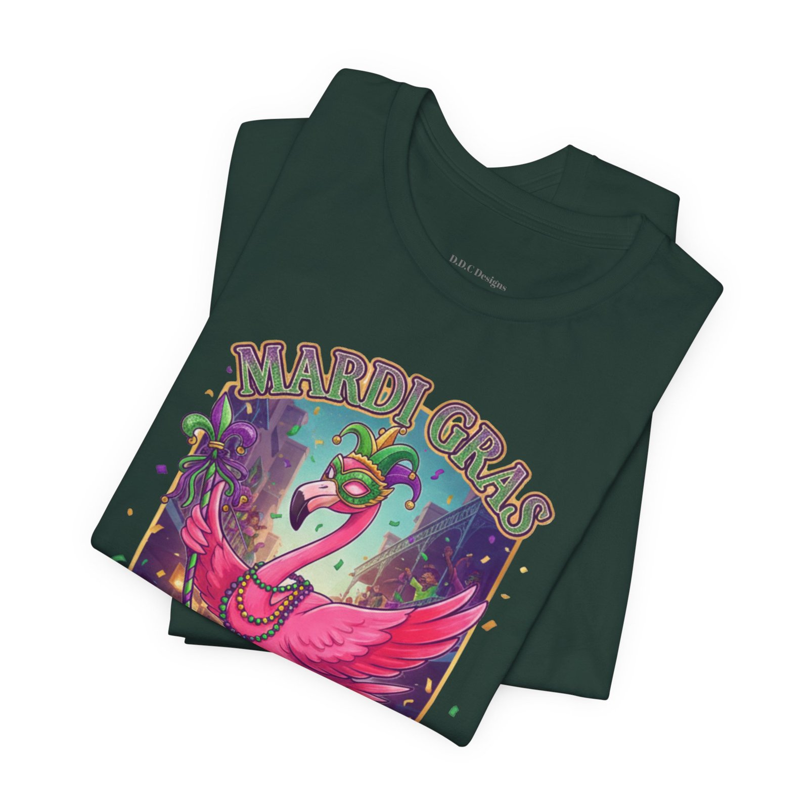 Mardi Gras Flamingo New Orleans Tee NOLA Carnival Parade Shirt - Image 73