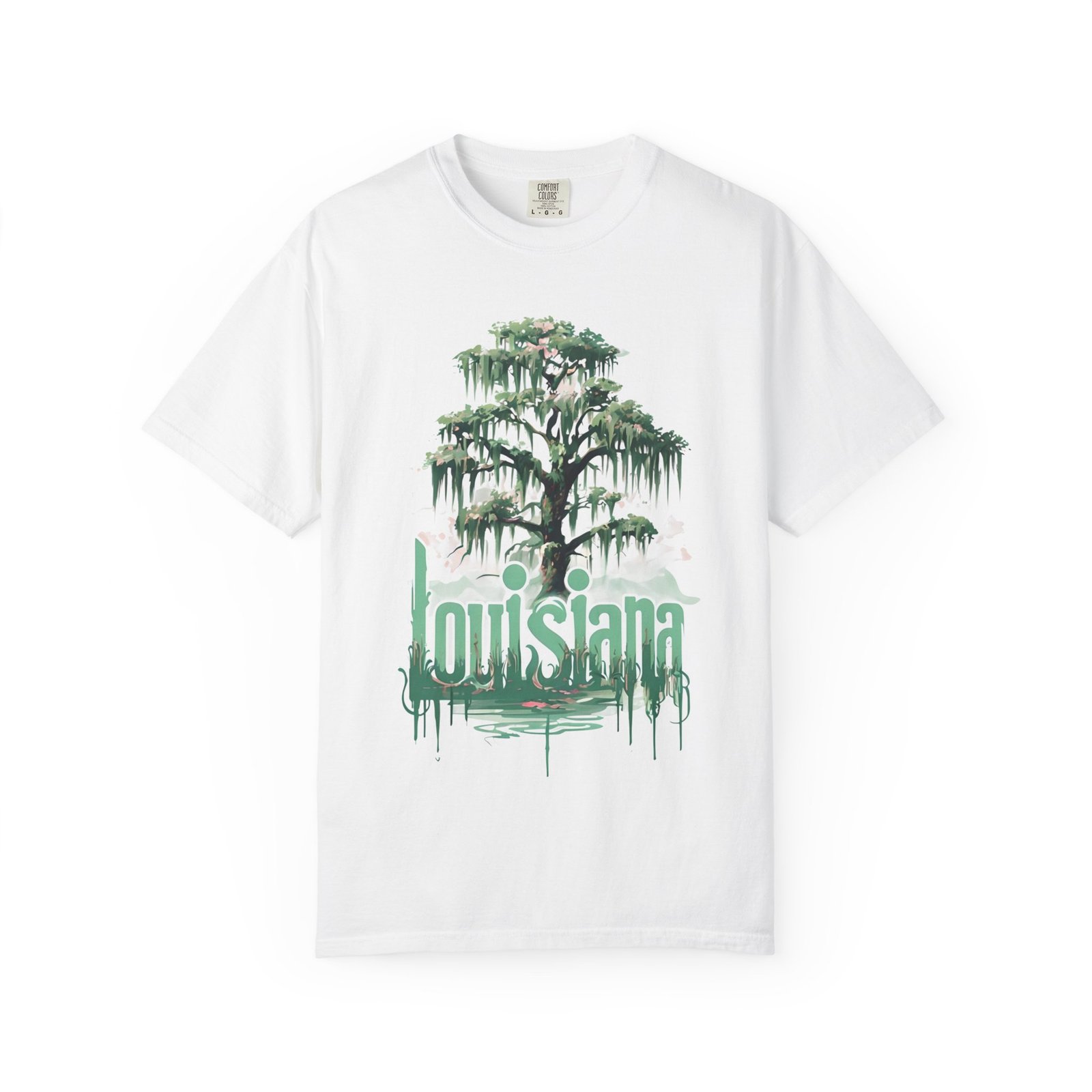 Cypress Tree Louisiana Tee | Swamp Moss Graphic T-shirt - Image 2