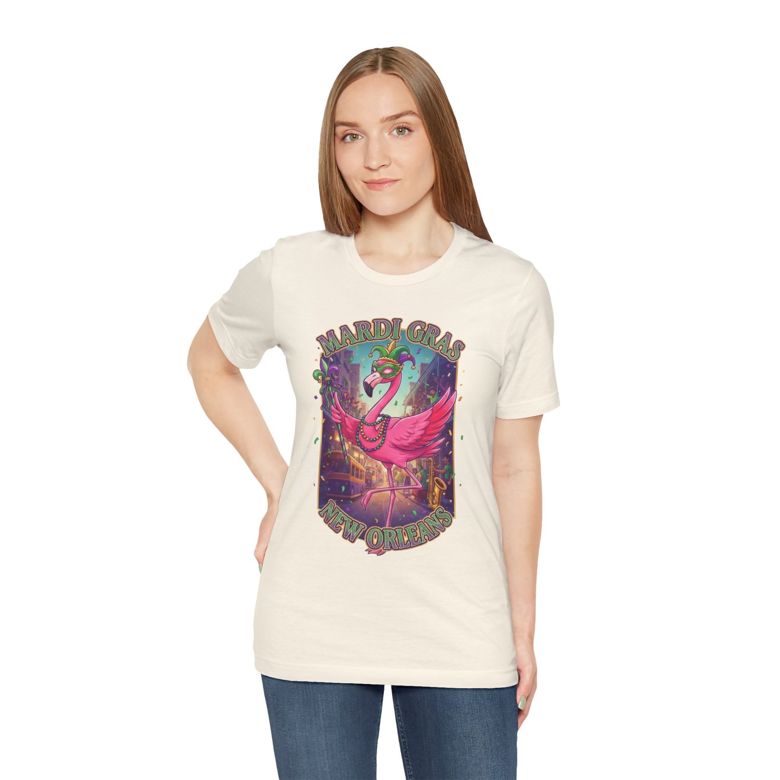 Mardi Gras Flamingo New Orleans Tee NOLA Carnival Parade Shirt - Image 38