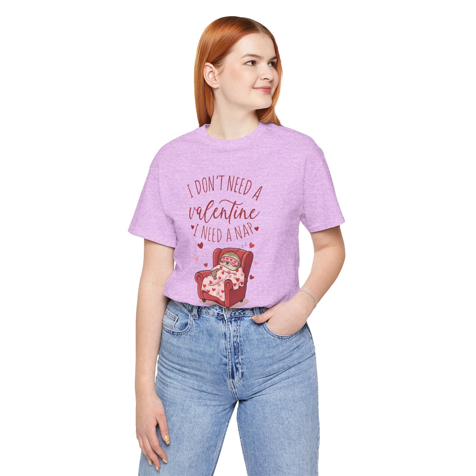 I Dont need a Valentine I need a nap Tshirt sloth Valentine tee - Image 98