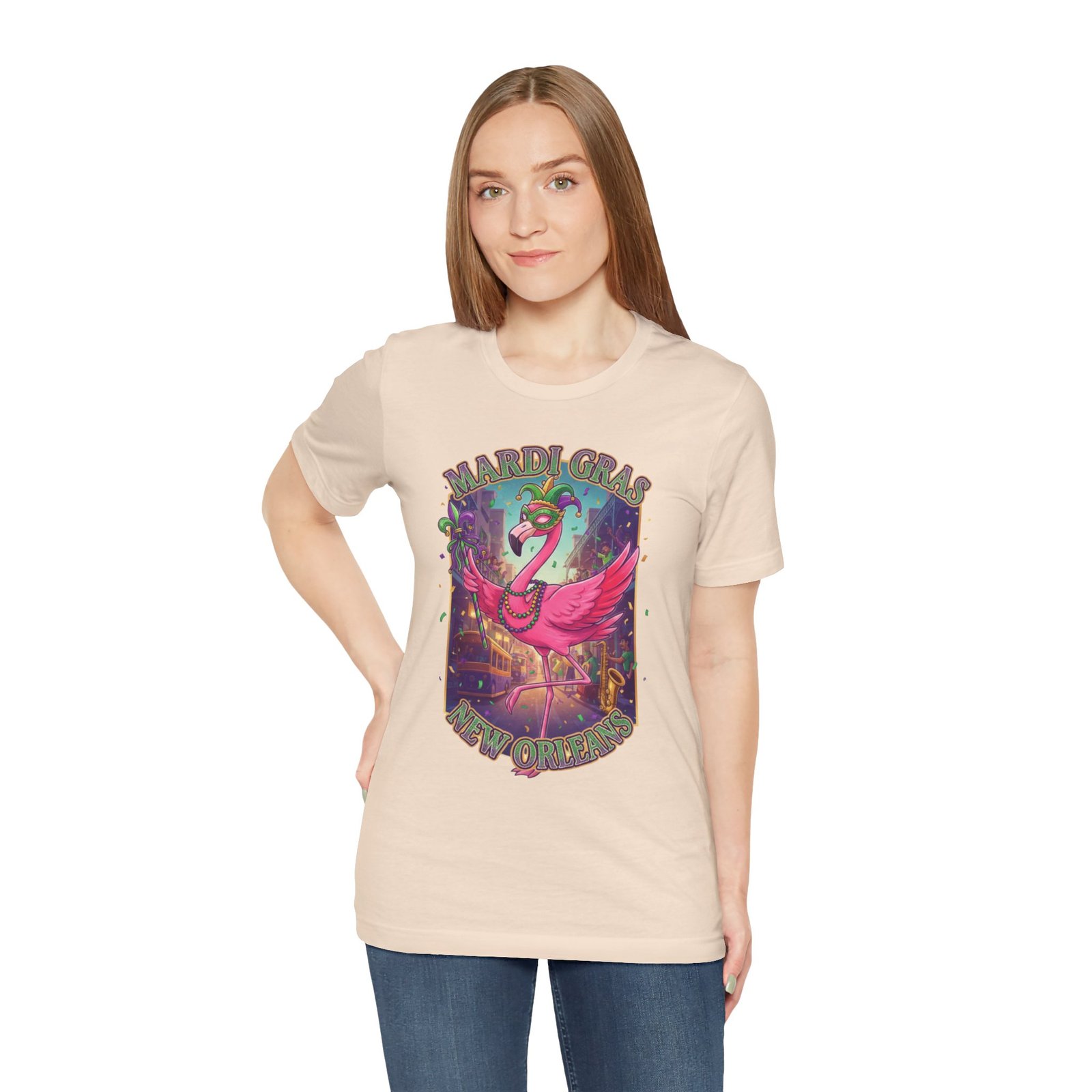 Mardi Gras Flamingo New Orleans Tee NOLA Carnival Parade Shirt - Image 48