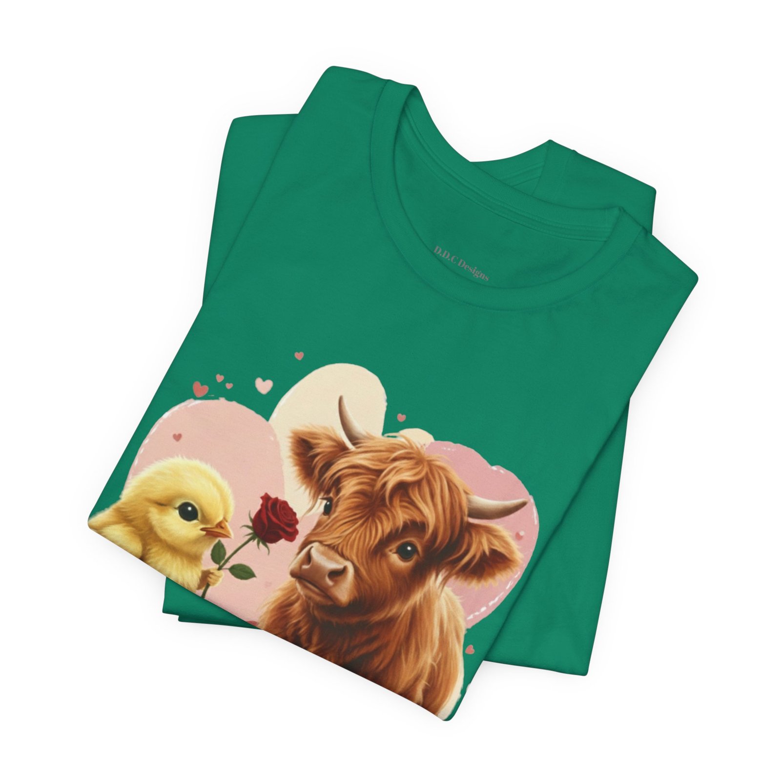 My Valentine Highland Cow and Chick Tee Valentine Shirt - Image 30